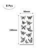 BAOXIAOBEN 8 Sheets Black Butterfly Temporary Tattoos Waterproof Long lasting Fake Tattoos Sexy Realistic Arm Tattoos Stickers for Women Girls