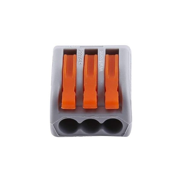 20Pcs Electrical Connectors Blocks 3 Way Spring Terminal Block Reusable Electric Cable Wire Connector
