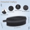 FREATECH Silicone Body Scrubber - Dual-Sided Bath Shower Body Cleansing Brush, Gently Exfoliate & Massage to Boost Circulation and Cellulite Treatment, More Hygienic & Long-Lasting Than Loofah, Black