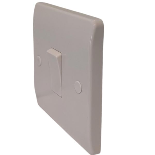 ÉABCON 1 GANG Curved Edge Light Switch, Single Pole, Stylish and Robust, White