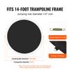 Black Replacement Trampoline Mat Fits 14ft Frame 72 V-Ring 6.5"-7" Spring Length