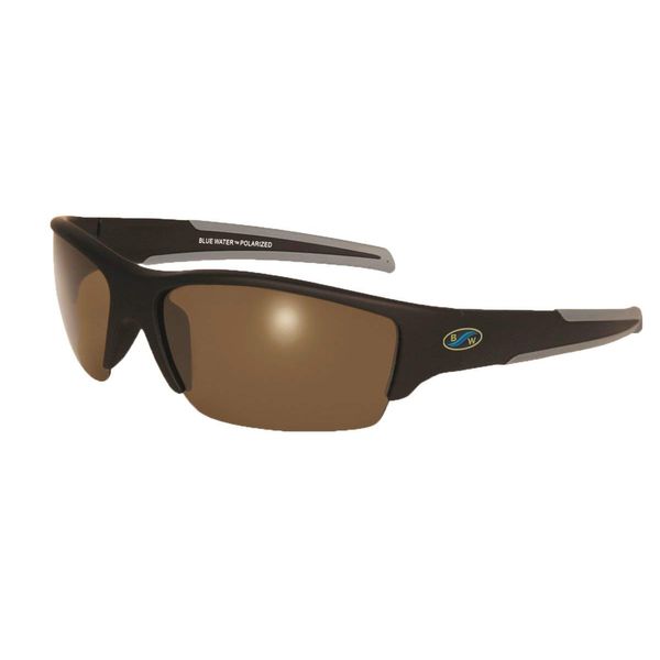 BluWater Daytona 2 Series Polarized Sunglasses, Brown Lens, Matte Black Frame