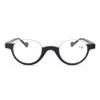 Yellowrock 4-Color Set, Retro Round Glasses, Ultra Lightweight, PC Reading Glasses, Fashionable Reading Glasses, Portable, Senior Glasses, Case & Cloth, Degree "+1.0 - +4.0", Black