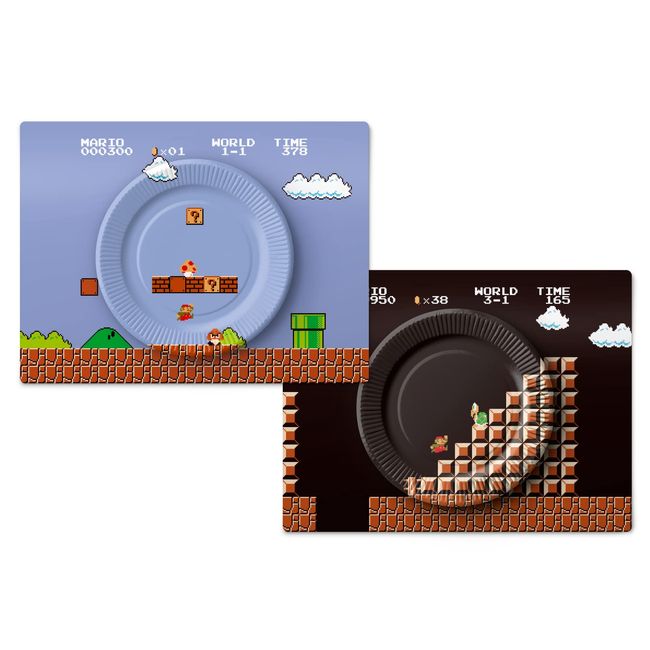 Super Mario Home & Party Paper Plate Set (8-bit Stage)