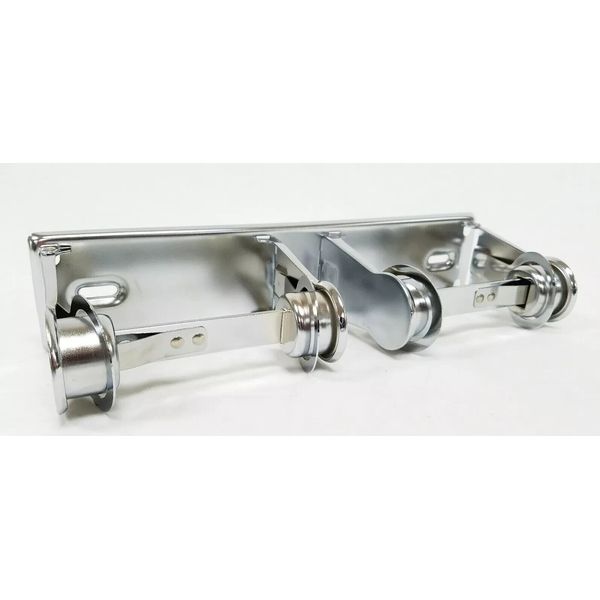 Dual Roll Chrome Self-Lock Open Bath Tissue Dispenser Georgia Pacific New