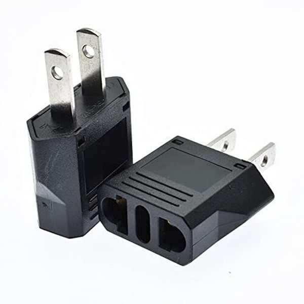 Socket Plug Adapter Europe EU Euro TO US Travel Charger AC Power Converter 2P...