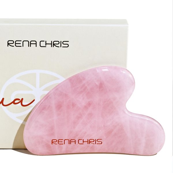 Rena Chris Rose Quartz Gua Sha Stein Original, Gesichtsmassage Face Massager Hautstraffung Von Gesicht, Guasha Jade Green Beseitigt Augenschwellungen