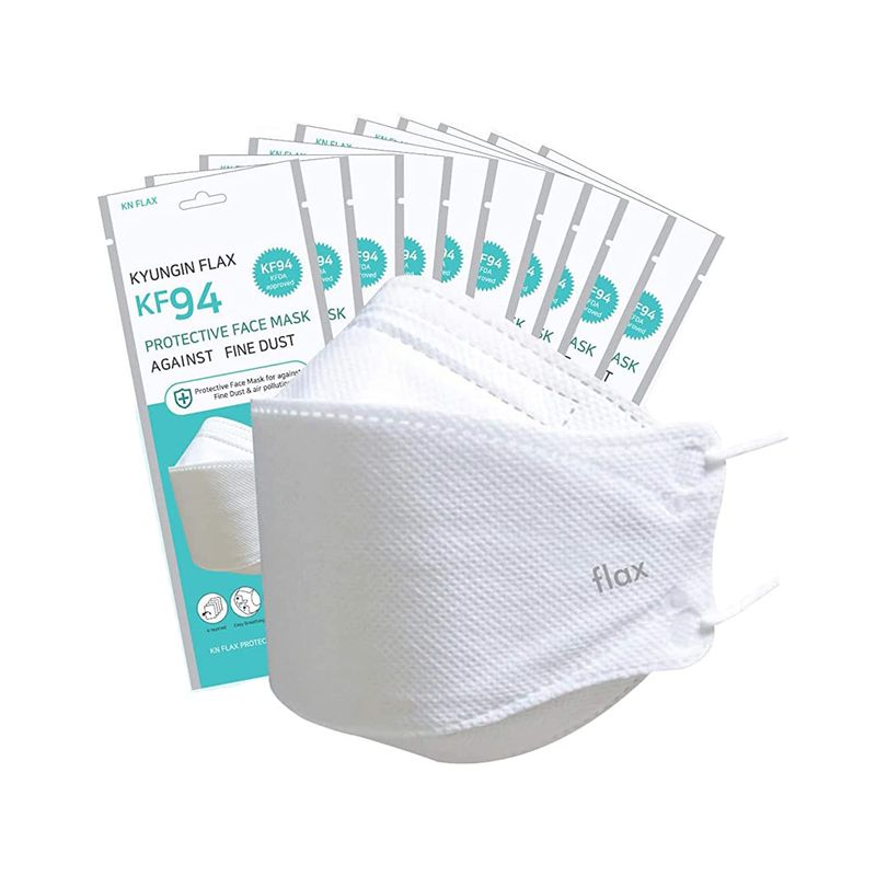 KN FLAX - Face Protective Mask (White) [Made in Korea] [10 Individually ...