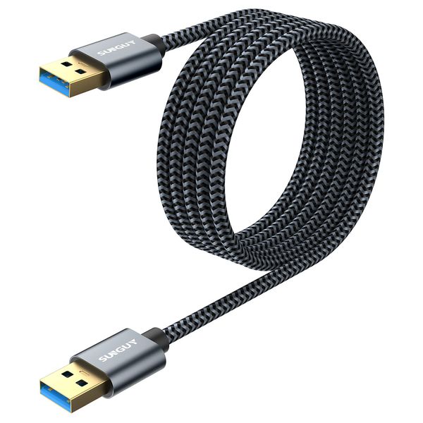 USB 3.0 Cable, 2M SUNGUY USB Cable, Type A Male to Type A Male, Up to 5Gbps High Speed Data Transfer, USB USB Cable, Nylon, Ended for DVD Player/Hard Disk Drive and Other Models- 2M