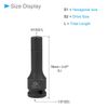 CoCud Impact Hex Bit Socket H13 Socket 1/2" Drive Cr-Mo Steel Impact Grade Metric Socket - (Application: For Socket Head Cap Bolt)