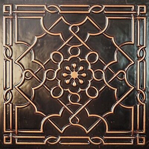 Faux Tin Ceiling Tile DIY Home PL09 Traditional copper 10pcs PAINTSDECOR