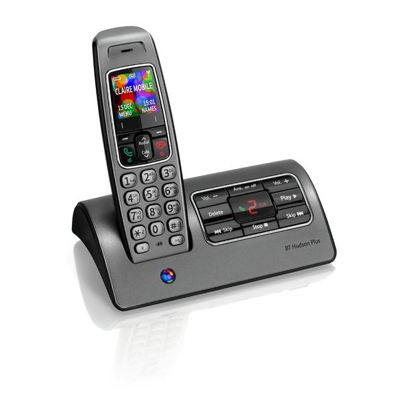 BT Hudson Plus 1500 Single DECT Cordless Telephone with Answer Machine