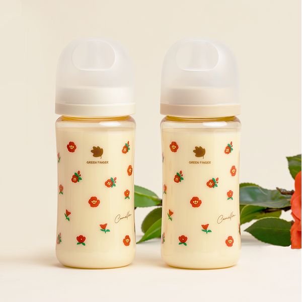 Green Finger Bebegrow PPSU Camellia Flower Design Bottle 280ml Twin Pack (Nipple) X 1EA / Newborn Bottle