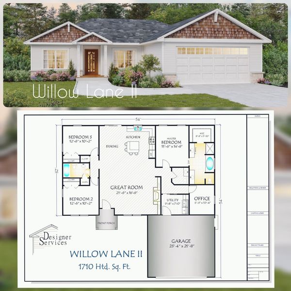 Willow Lane II House Plan 1710 Heated Square Feet