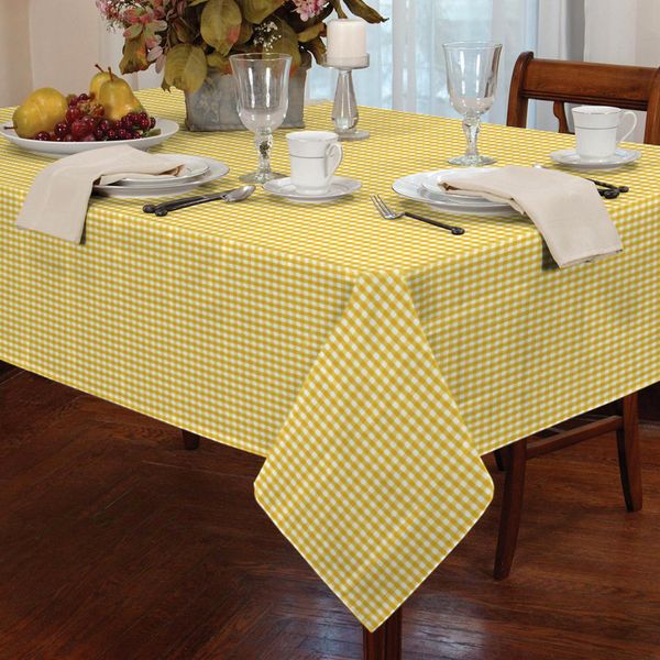 Classic Home Store Alan Symonds Tablecloths Gingham Tablecloth Yellow 54 x 72