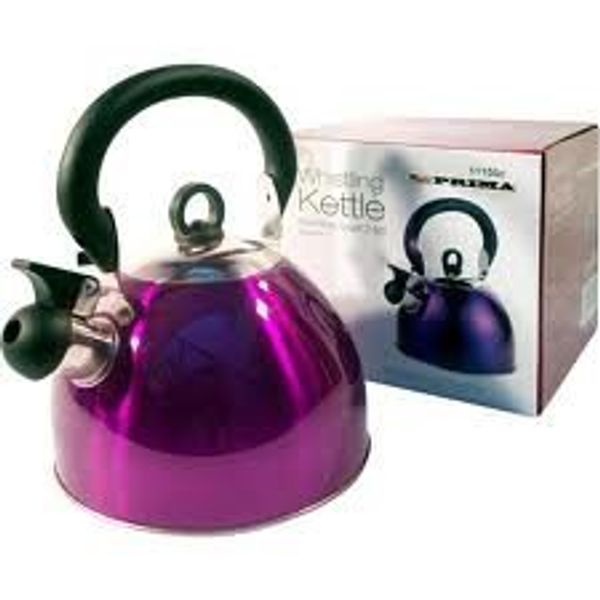 MS Small Purple whistling kettle 2.5Ltr Stainless steel