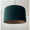 Dark Green Velvet Leopard Print Drum Lampshade