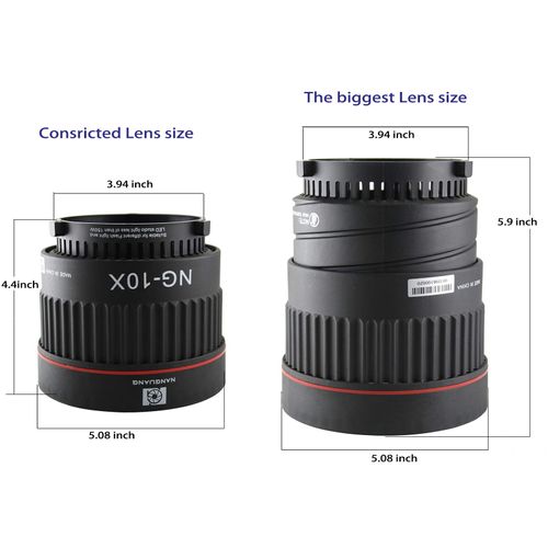 EXMAX NG-10X Fresnel Lens Focusing Adapter Fresnel Spot S-Mount Adapter Attachment 10-40° 5X Brighter Focus Lens Adjust for godox sl-60w Bowens Mount Studio Light Flash LED Light 4 Color Gel Filters