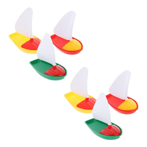 Totority 6pcs Beach Sailing Toys Sailboat Figurine Sailboat Miniature Mediterranean Table Decoration Beach Sailboat Toy Plastic Beach Boat Toy Kids Swimming Sailboat Small Sailboat Boy Girl