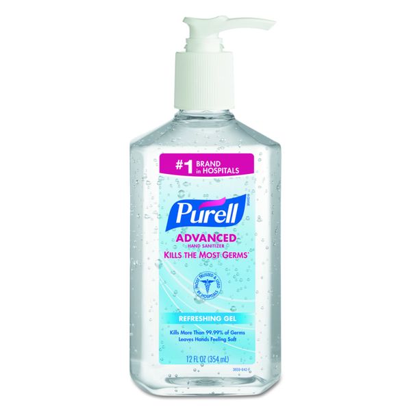 PURELL 365912CT Advanced Instant Hand Sanitizer, 12-oz. Pump Bottle