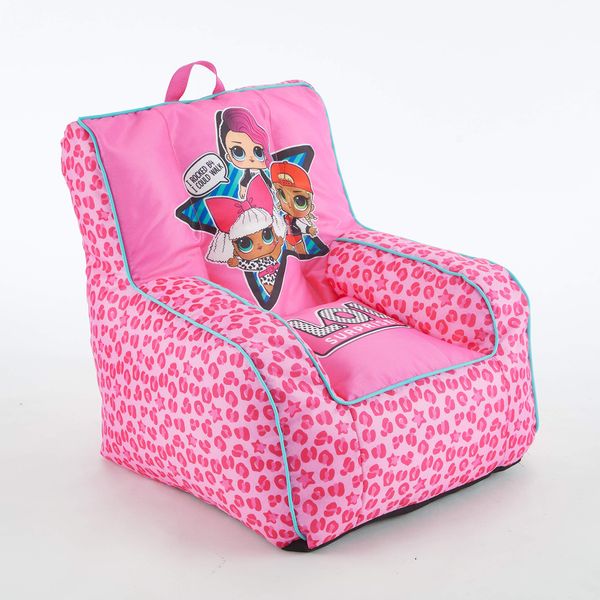 LOL Surprise Kids Nylon Bean Bag Chair with Piping & Top Carry Handle