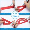 PATIKIL Aluminum Triangular Ruler Set, 20cm x 2.3cm, 45° & 60° Triangular Rulers, Protractor, 4 Packs, Blue
