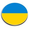 1 x Round MDF Magnet - Ukraine Flag Map 9056