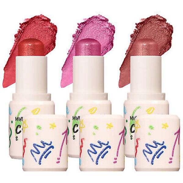 3 Colors Set Multiple Blush Cream Stick Highlighter Blusher for Cheeks Eyes Lips