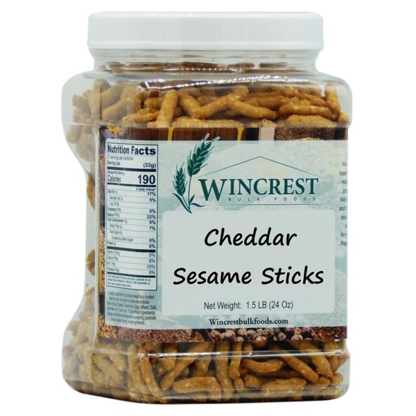 Cheddar Sesame Sticks - 1.5 Lb (24 Oz) Tub