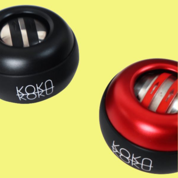 [For Intermediate] KOKU Gyro Ball Wrist Forearm Exercise Equipment, Black (LED X)