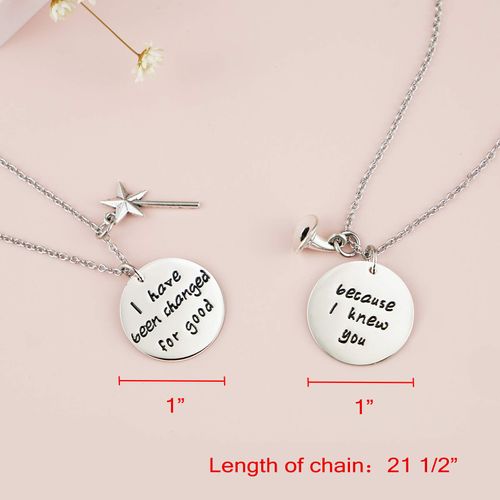 Melix Home Wicked the Musical Necklace Because I Knew You,I Have Been Changed for Good Gifts for Sister Friendship Gifts BFF Gifts Necklace Set of 2 (necklace)
