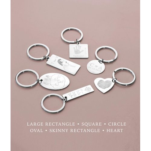 Actual Handwriting Keychain • Personalized Signature or Message from Photograph • Valentine's Day Gift with Custom Engraved Love Note • Stainless Steel Oval Key Chain • Sentimental Gift for Spouse