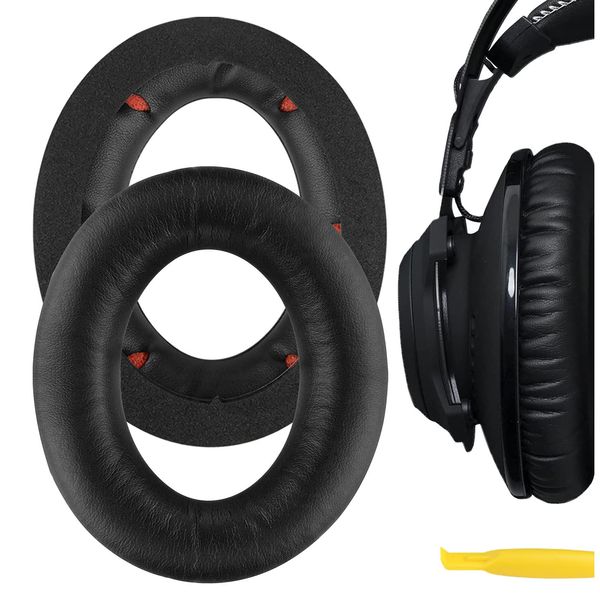 Geekria イヤーパッド QuickFit 互換性 パッド HyperX Cloud Revolver, Cloud Revolver S Gaming Headset ヘッドホンに対応 パッド イヤー/イヤーカップ (プロテインレザー/ブラック)