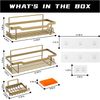 Shower Caddy Shelves Organizer Rack 3 Pack Wall Mounted Self Adhesive Matte Gold