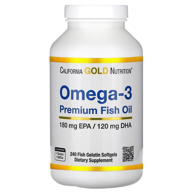 Omega-3, Premium Fish Oil, 240 Fish Gelatin Softgels