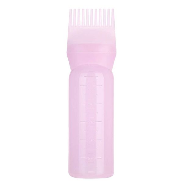 ANGGREK Hair Dyeing Bottle Brush Shampoo Hair Color Oil Comb Applicator Tool Root Comb Applicator Bottle Applicator Bottle with Comb Pink