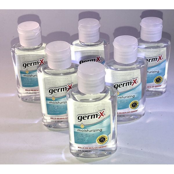 6ea 2oz Bottles Germ-X Original Hand Sanitizer W Flip-Cap-FREE SHIPPING-SHIP24HR