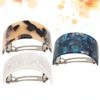 Frcolor 3PCS Women's Barrette Clip Tortoise Shell Hairpin Bangs Clip Arrangement Pin Hair Claw Ponytail Holder Hair Styling Supplies (White, Light Brown, Blue)