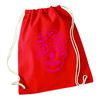 Flox Creative Red Drawstring Bag Neon Pink Sugar Skull