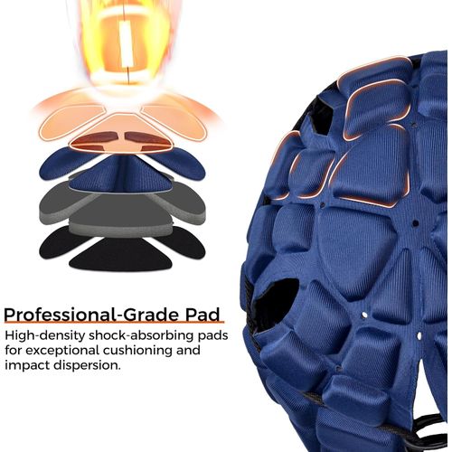 COOLOMG Flag Football Helmet 7v7 Soft Shell Rugby Helmet Padded Headgear Soccer Goalie Goalkeeper Head Protector Adjustable for Youth Adults