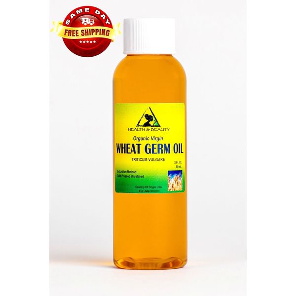 WHEAT GERM OIL UNREFINED ORGANIC by H&B Oils Center COLD PRESSED PURE 2 OZ