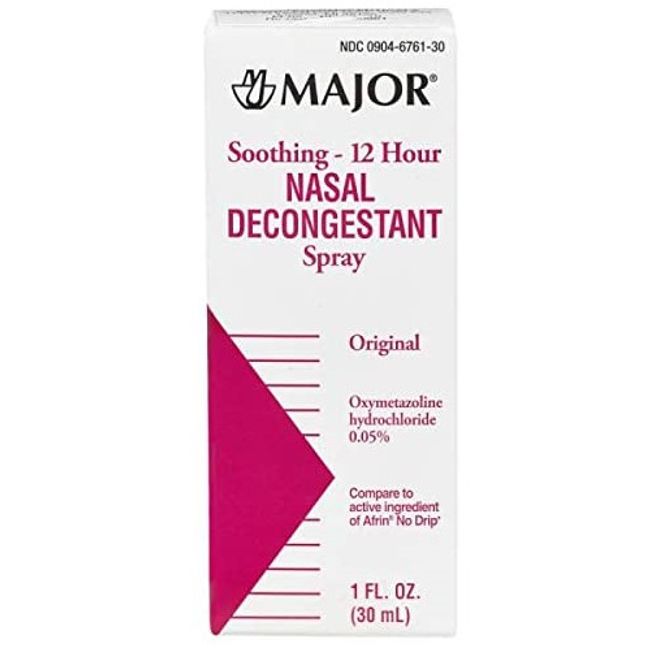 5 Pack Major Nasal Decongestant Soothing 12-Hour Spray 1 Ounce