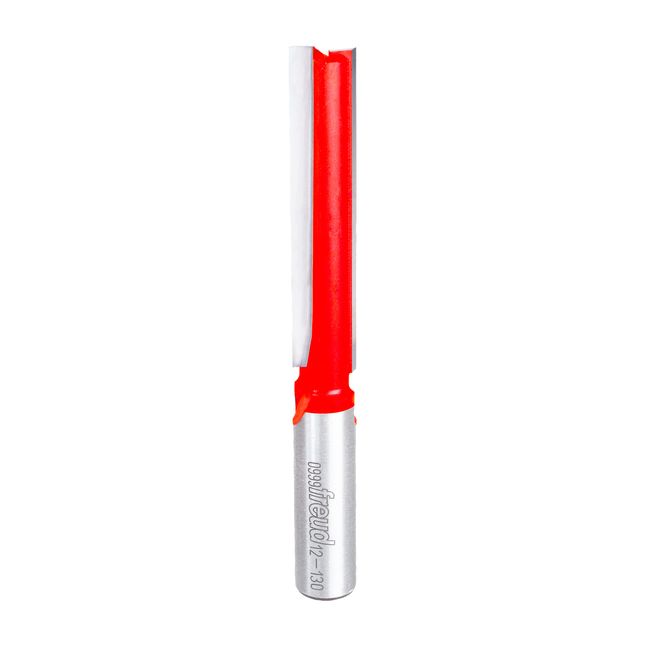 Freud 12-130: 1/2" (Dia.) Double Flute Straight Bit (Eclipse Grind),Red