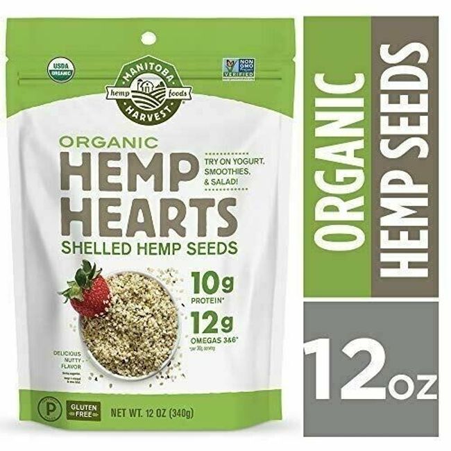 Hemp Hearts, Organic Shelled Hemp Seeds, Delicious Nutty, 12 oz (340 g)