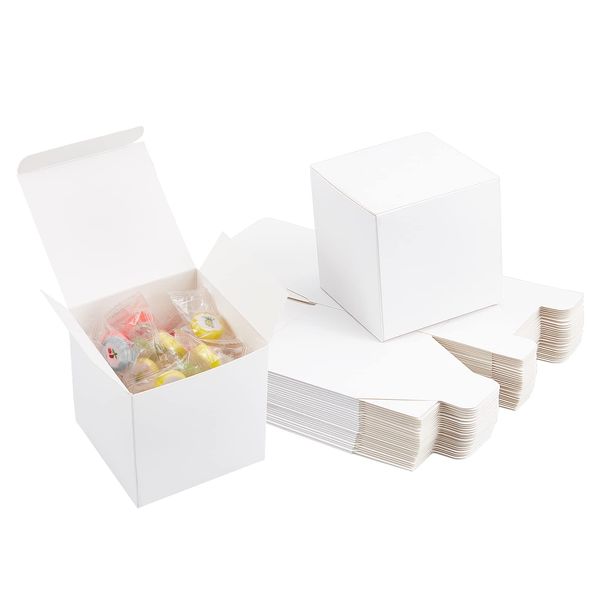 PandaHall 30 Pack Kraft Geschenkbox, 9x9x9cm Quadratische Seifenverpackungsbox Weiße Kartonschachteln für Handgemachte Seife Party Geschenke Hochzeit Brautjungfern Cupcake Geburtstag