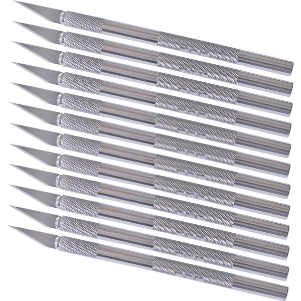 WA Portman Premium Hobby Knife Set with Sharp Craft Knife Blades - 12 pc Precision Knife Set - #11 Utility Art Knife Blades - Craft Knife Set & Craft Blades - Exacto Knife Set - Art Knives & Blades