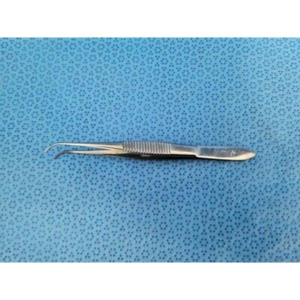 V. Mueller Surgical Ophthalmic 4" Dressing Forceps, Curved Serrated Tip