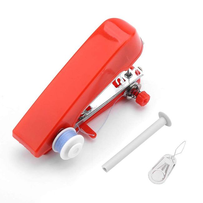 Qiilu Handy Sewing Machine, Mini Manual Sewing Machine, Pocket Size, Compact, Small, One-Handed, Easy Operation, Handmade, Sewing, For Home, Travel, Beginners