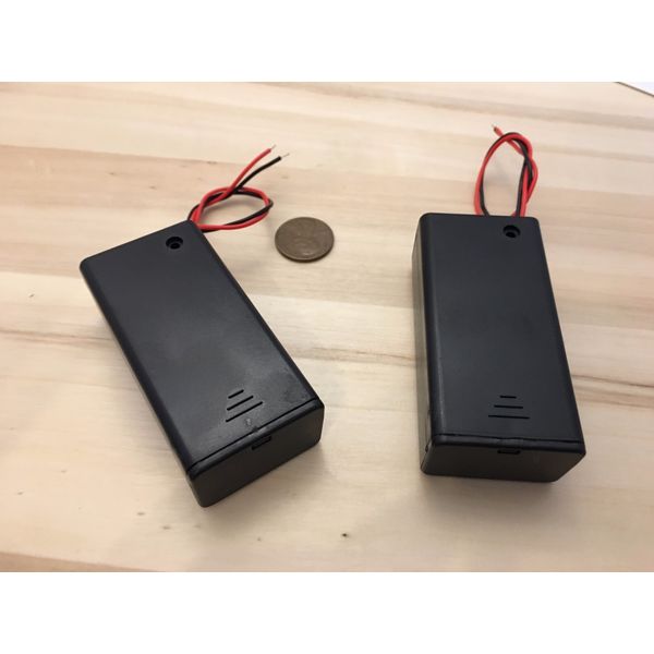 2 pieces 9v Battery Holder Case Box On Off Switch Wire cover A12