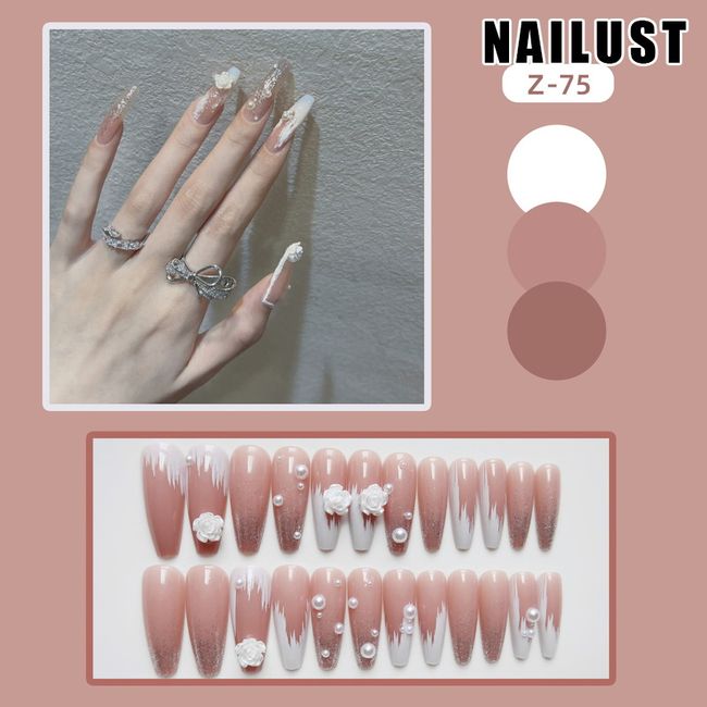 Nails Hands Fingers  [Set of 24] Nail Tips Nail Tips Nail Stickers False Nails False Nails Present Paste Nails Peelable Summer Nails Nail Supplies Nail Art Nail Parts NAILUST